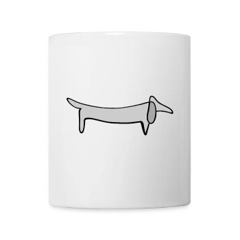 Hund Strichzeichnung - Tasse - Weiß - Vorne
