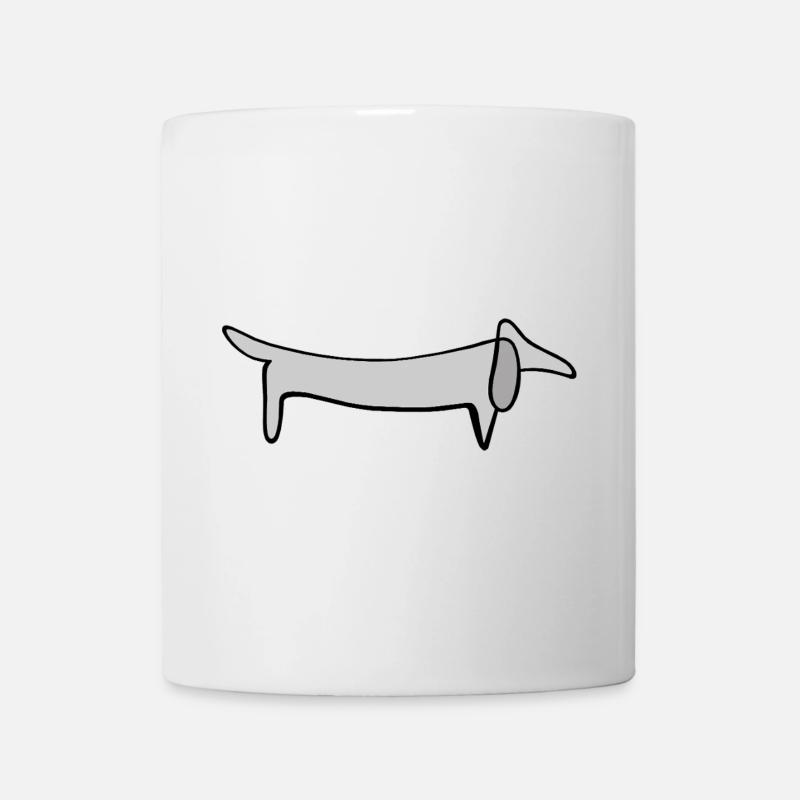 Dog line art drawing - Mug - white