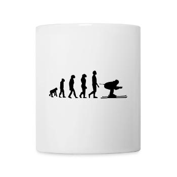 Evolution Ski / Skifahrer / Skispringer - Tasse - Weiß - Vorne