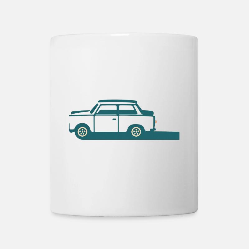 Klassisches minimalistisches blaues Auto - Tasse - Weiß