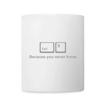 Ctrl S Shirt - Sauvez-le Nerd Humour pour les développeurs - Mug blanc - blanc - Devant