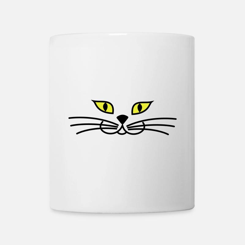 kitteh_face_green_eyes - Mug blanc - blanc