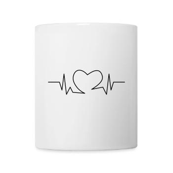 Heartbeat heart - Mug - white - Front