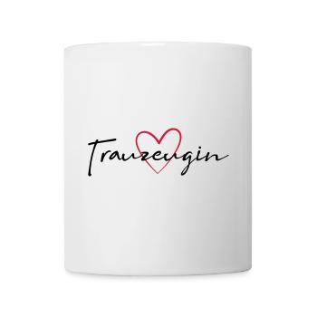 Trauzeugin Herz Junggesellinnenabschied - Tasse - Weiß - Vorne