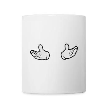Comic Hände - offen - Tasse - Weiß - Vorne