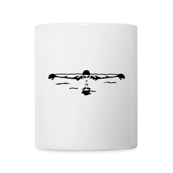 Schwimmer, Butterfly - Tasse - Weiß - Vorne