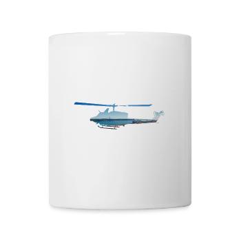 Helikopter mit Brücke und blauem Himmel - Tasse - Weiß - Vorne