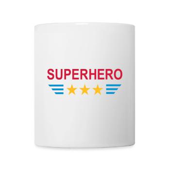 ★ Couleurs de conception modifiables ★ Super-héros (trois étoiles) - Mug blanc - blanc - Devant