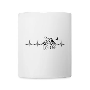 Explore Mountain Mountain Heartbeat Frequency Pulse ECG - Mug - white - Front