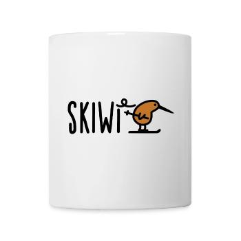 Skiwi funny skiing Kiwi bird New Zealand cartoon - Mug - white - Front