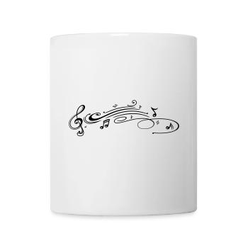 Clef with music notes, modern Tribal Tattoo Style. - Mug - white - Front