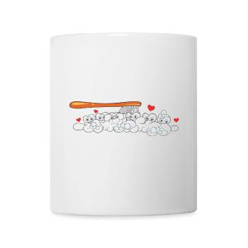 Zähne Zahnbürste Zahnpflege Fun - Tasse - Weiß - Vorne
