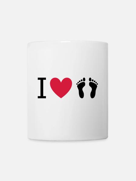 ★ couleurs de conception interchangeables ★ J'aime les pieds - Mug blanc - blanc