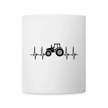EKG, tractor, farmer, tractor driving, heartbeat - Mug - white - Front