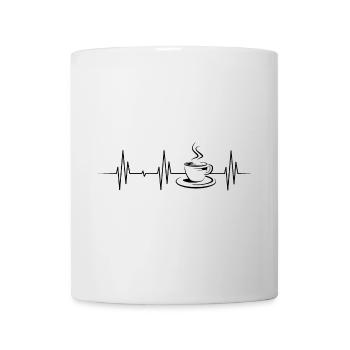 kaffee heartbeat coffee cafe symbol Herzschlag - Tasse - Weiß - Vorne
