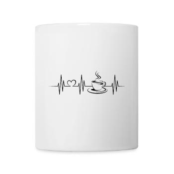 team coffee cafe symbol heartbeat heart Herz Logo - Tasse - Weiß - Vorne