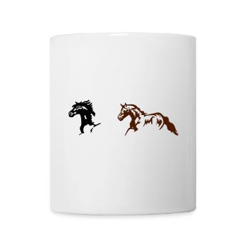 Chevaux, poneys, animaux, étalon, - Mug blanc - blanc - Devant