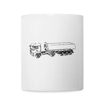 Muldenkipper LKW Sattel Kipper Mulde - Tasse - Weiß - Vorne