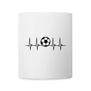 fußball ekg, Puls, Herzschlag, Fußballer, Sport - Tasse - Weiß - Vorne