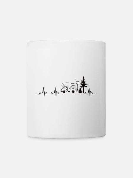 Wohnmobil Wohnwagen Camping Herzschlag Geschenk - Tasse - Weiß