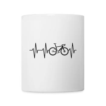 Road Bike Heartbeat Pulse ECG Symbol Roadbike Icon - Mug - white - Front