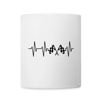 Flag Heartbeat Flags Racing Racer Heartbeat Pulse - Mug - white - Front