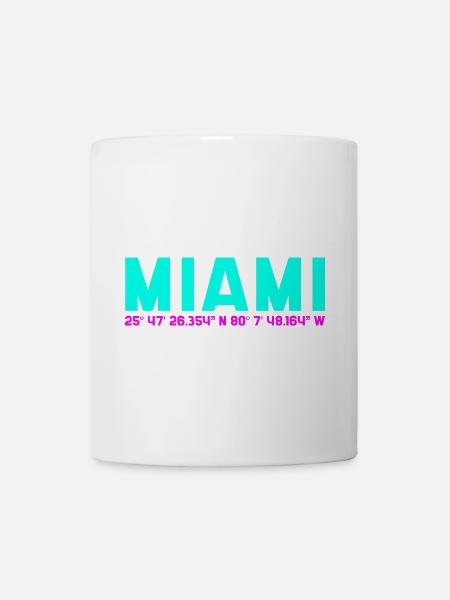 Miami Neon Coordinates - Tasse - Weiß