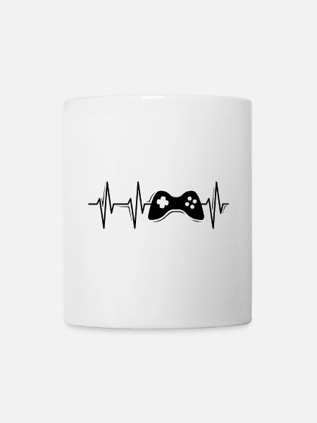 Herzschlag Puls Controller Symbol gaming gamer - Tasse - Weiß