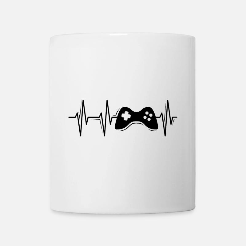 Herzschlag Puls Controller Symbol gaming gamer - Tasse - Weiß