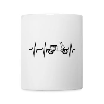 Heartbeat pulse symbol scooter scooter mobylette Icône - Mug blanc - blanc - Devant