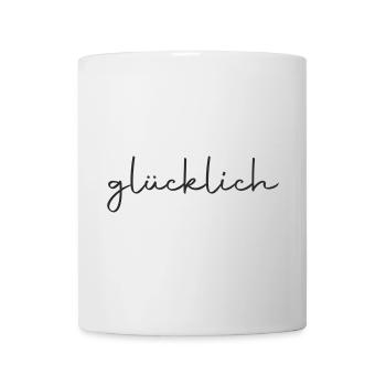 glücklich - Tasse - Weiß - Vorne