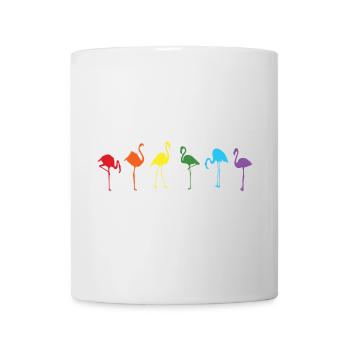 Colorful flamingo silhouettes in rainbow colors - Mug - white - Front