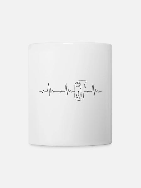 Tuba Heartbeat Frequenz Puls EKG - Tasse - Weiß