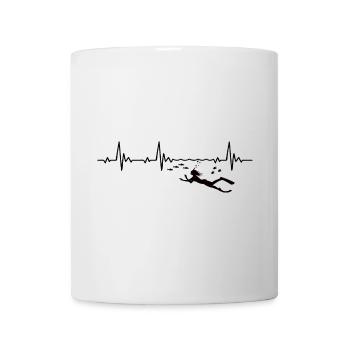 Snorkeler Heartbeat avec du poisson - Mug blanc - blanc - Devant