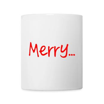 Red Merry Script on Black - Mug - white - Front