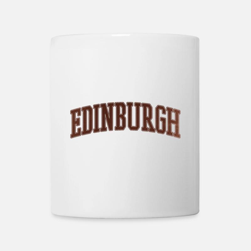 Edinburgh Bogen-Stil Varsity Schriftzug - Tasse - Weiß
