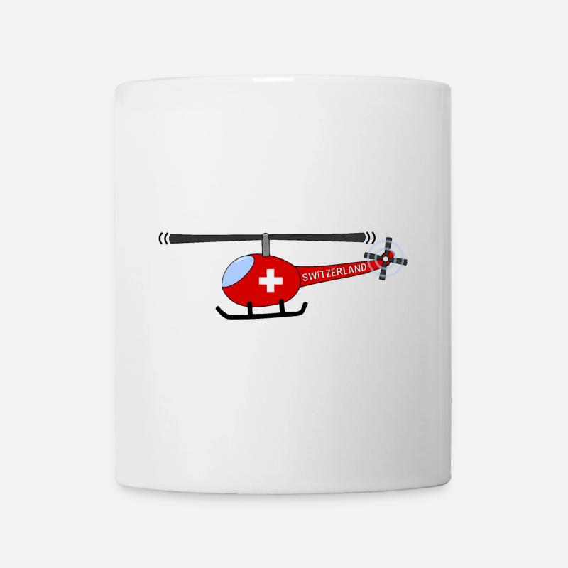 Hubschrauber Schweiz Flagge Kinder - Tasse - Weiß