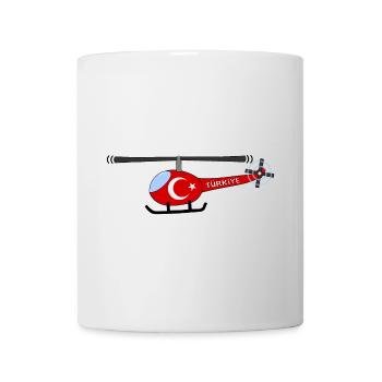 Helicopter Türkiye Flag Children - Mug - white - Front