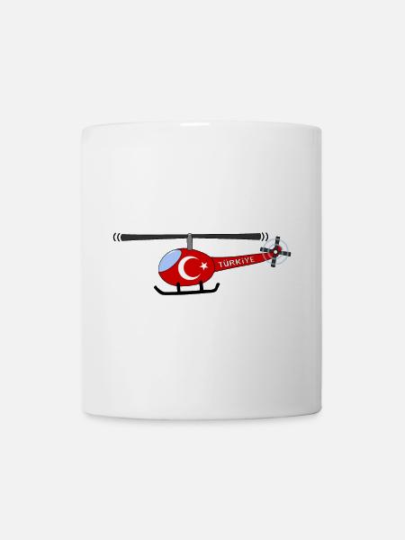 Hubschrauber Türkiye Flagge Kinder - Tasse - Weiß