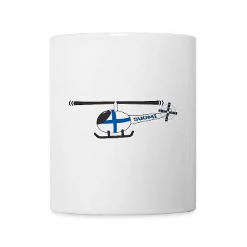 Finland Flag Helicopter Kids - Mug - white - Front