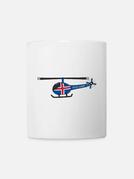 Hubschrauber Iceland Flagge Kinder - Tasse - Weiß