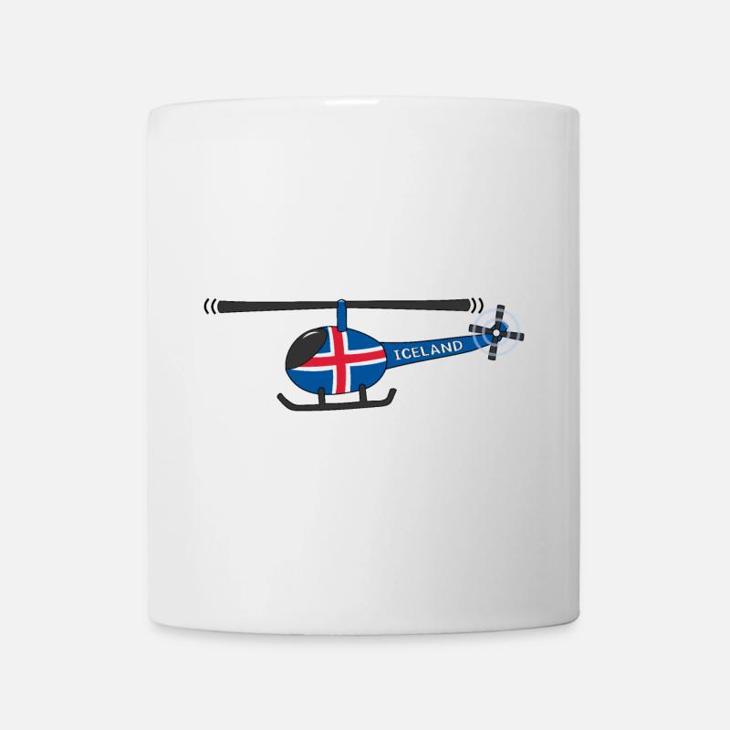 Hubschrauber Iceland Flagge Kinder - Tasse - Weiß