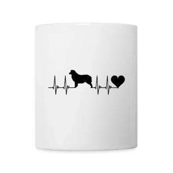 Australian Shepherd , Hund, Herz, Puls, Tiere, EKG - Tasse - Weiß - Vorne