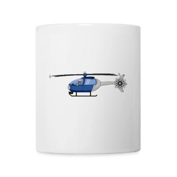 Pilot und Hubschrauber blau und weiß - Tasse - Weiß - Vorne
