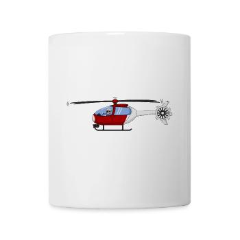 Pilot and helicopter red and white - Mug - white - Front