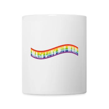 make love not war | Rainbow flag - Mug - white - Front