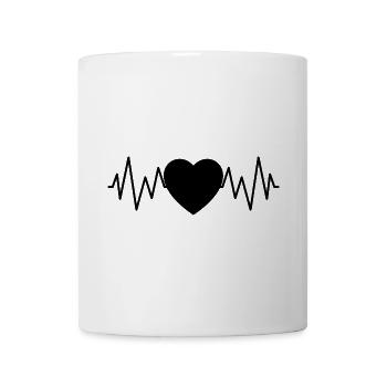 Coeur rythme cardiaque - Mug blanc - blanc - Devant