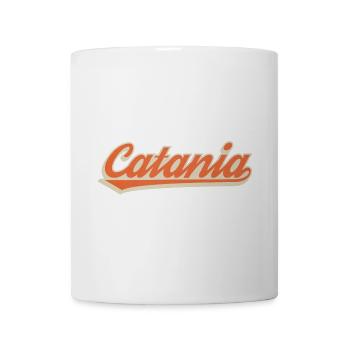 Catania Retro Lettering in Orange - Mug - white - Front