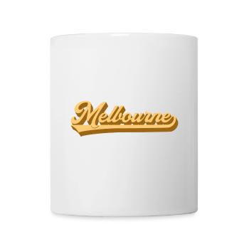 Melbourne Gold Retro Schrift - Tasse - Weiß - Vorne