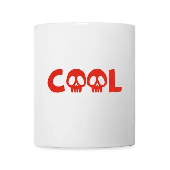 Totenkopf und cool (rot) - Tasse - Weiß - Vorne